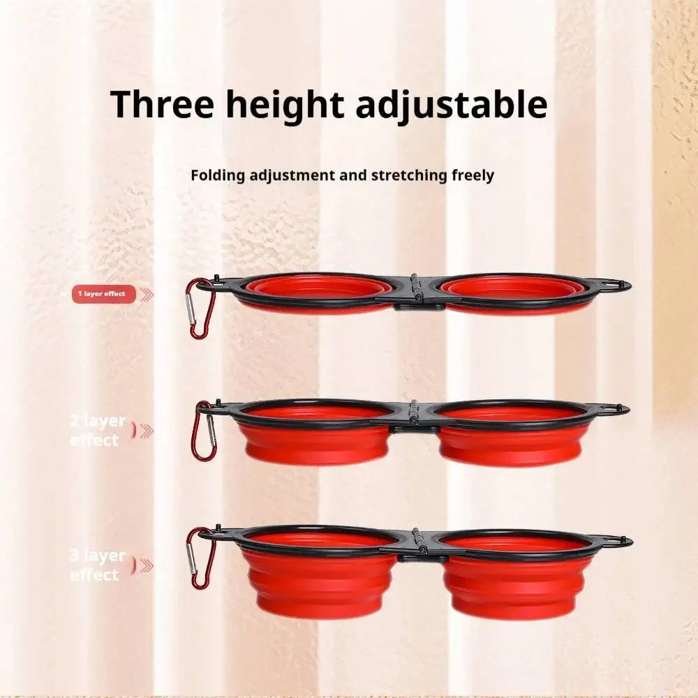 2 in 1 Collapsible Dog Travel Double Bowl