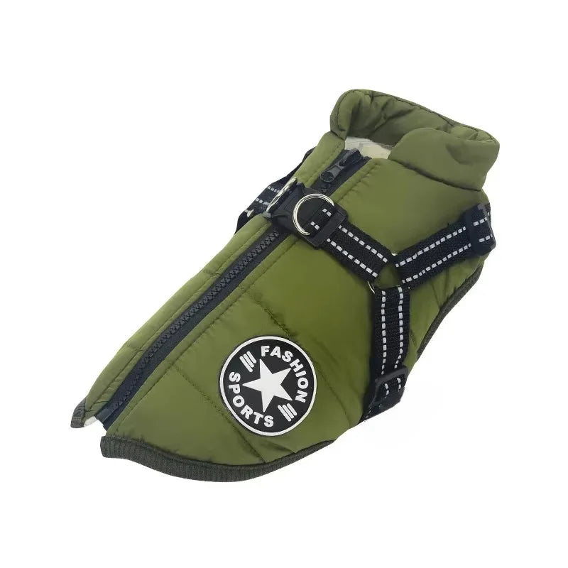 Waterproof Dog Jacket W/ Harness